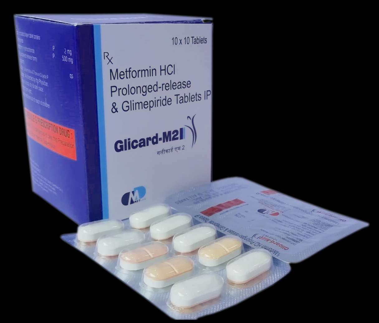 glimepride 2 mg+ metformin 500 mg(bilayred)