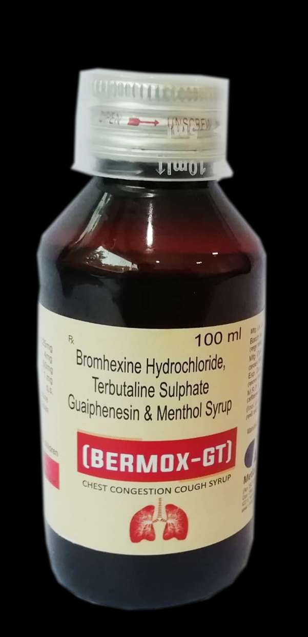 terbutaline sulphate 12.5 mg+ bromhexine 4 mg
+ guaiphenesin50 mg+menthol 2.5mg