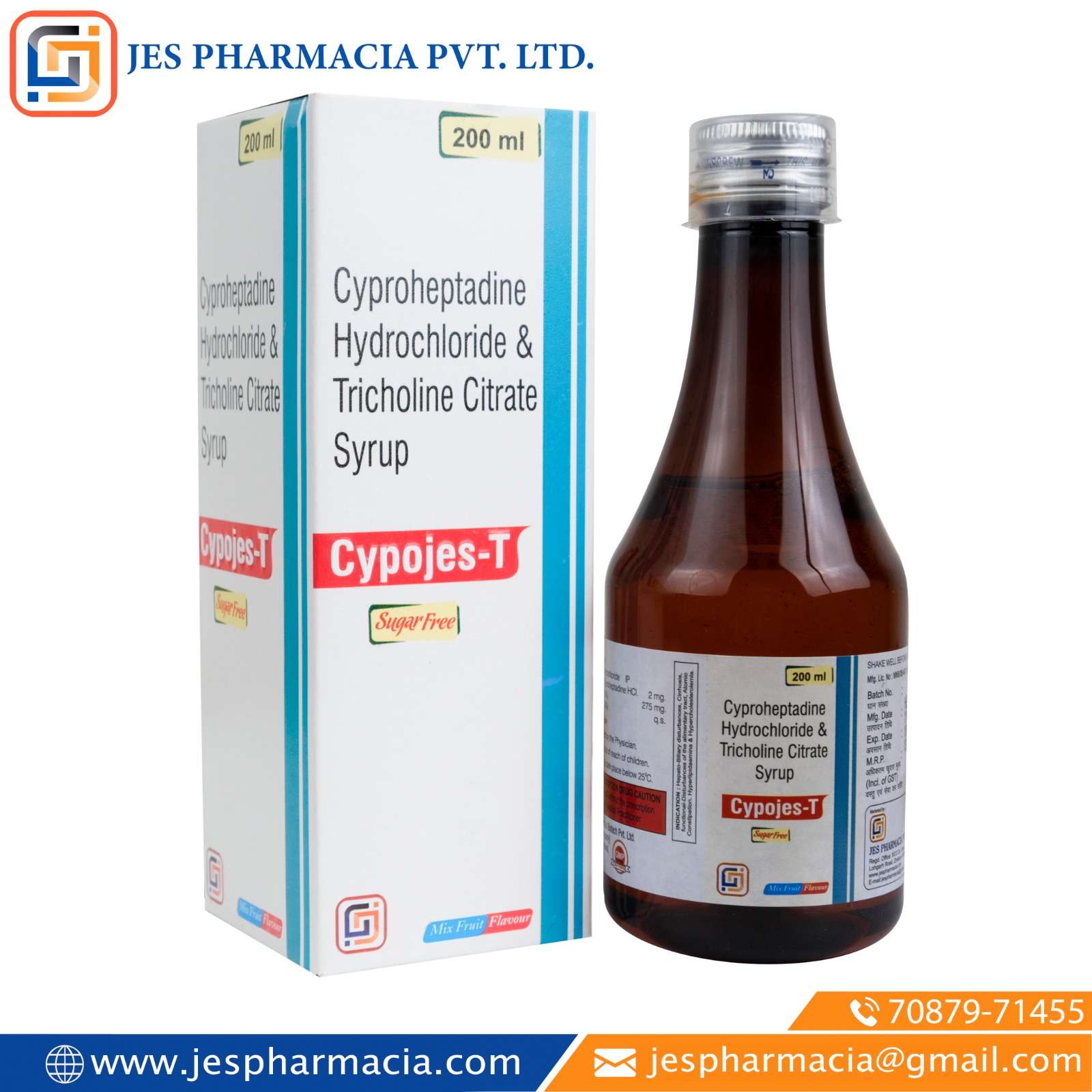 cyproheptadine 2 mg +tricholine citrate 275 mg /5ml (sorbitol base 70%)
