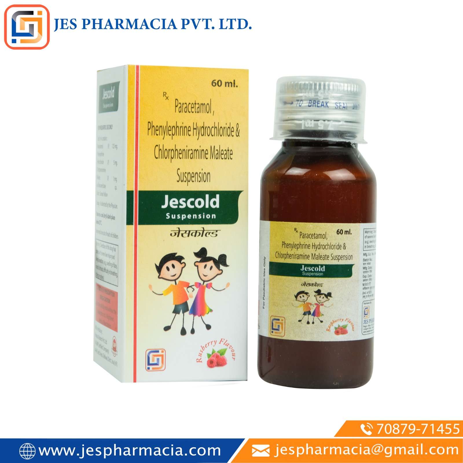 paracetamol 125 mg + phenylephrine hydrochloride 5 mg   + chlorpheniamine 2 mg suspension