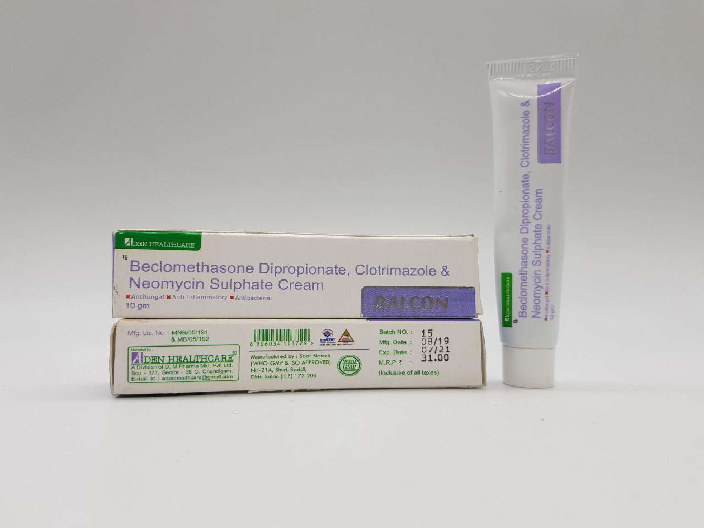 beclomethasone dipropionate  0.025% w/w +  clotrimazole  1% w/w +  gentamicin base 0.2%w/w