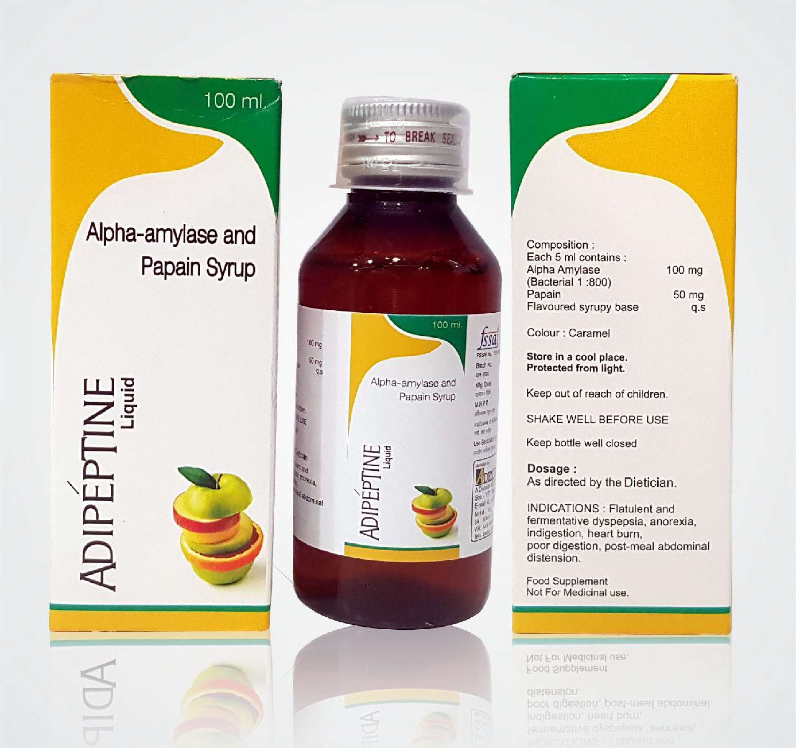 "each 15ml contains
essential enzyme:papain - 60mg 
essential amino acid:l-lysine hcl -15mg
essential vitamins:
niacinamide - 3mg 
thiamine mononitrate 1mg 
pyridoxine hcl- 0.75mg
"