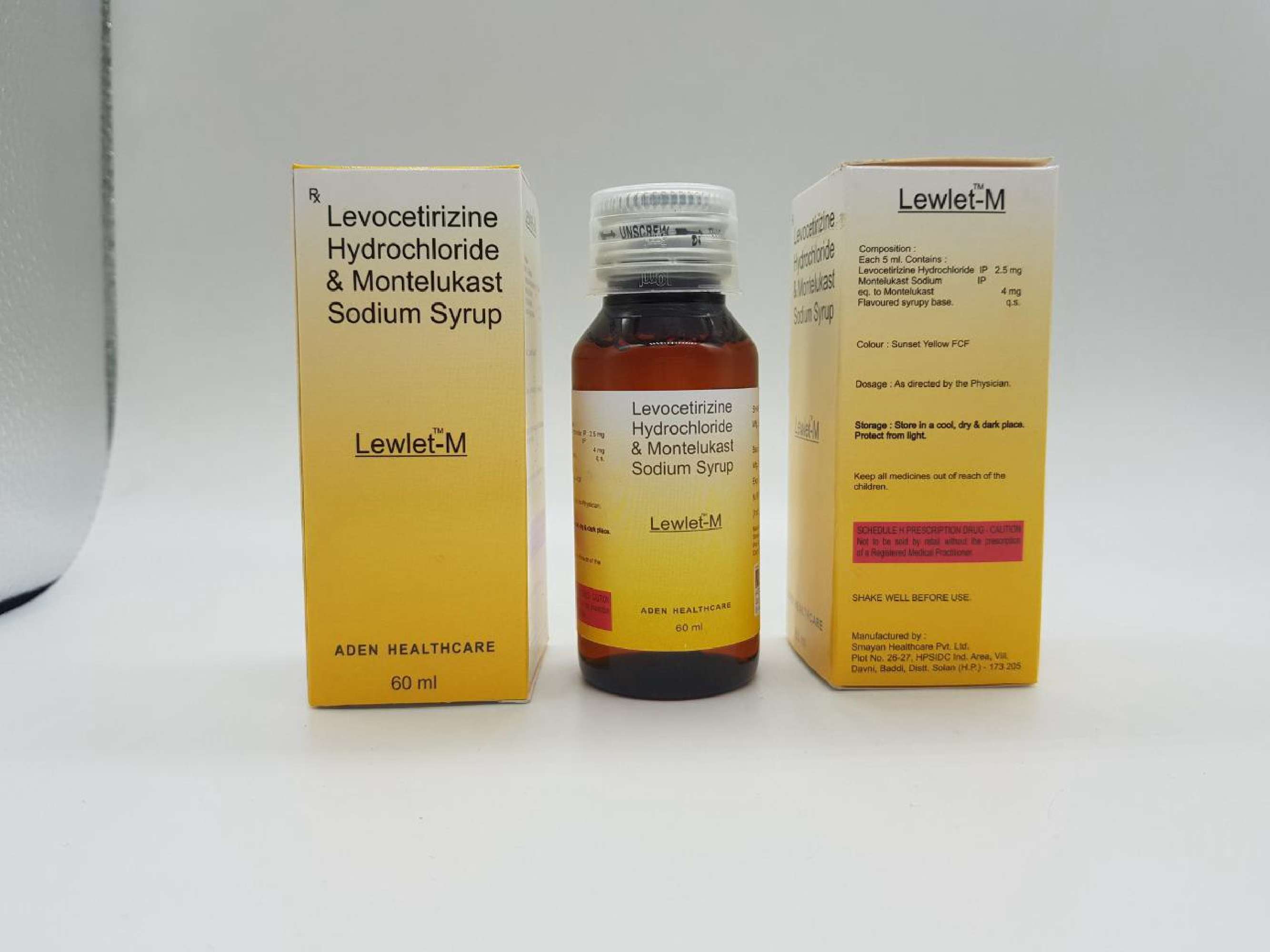 levocetirizine hydrochloride ip 2.5 mg. + montelukast sodium ip eq. to montelukast- 4 mg./5 ml