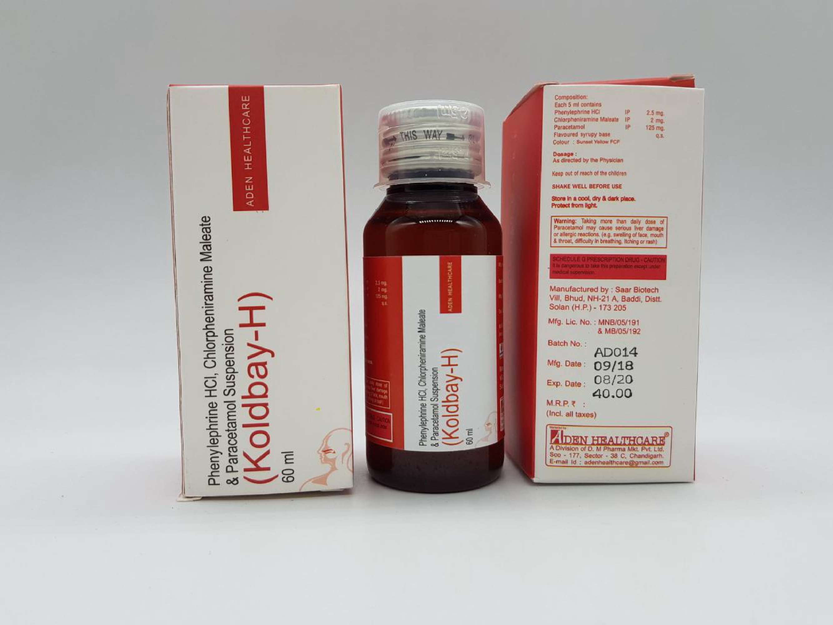 phenylephrine hci-2.5 mg+ chlorpheniramine maleate-2mg+ paracetamol - 125mg/ 5 ml