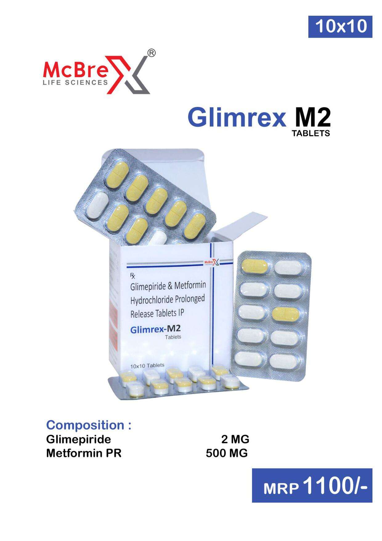 glimepiride 2mg + metformin pr 500mg