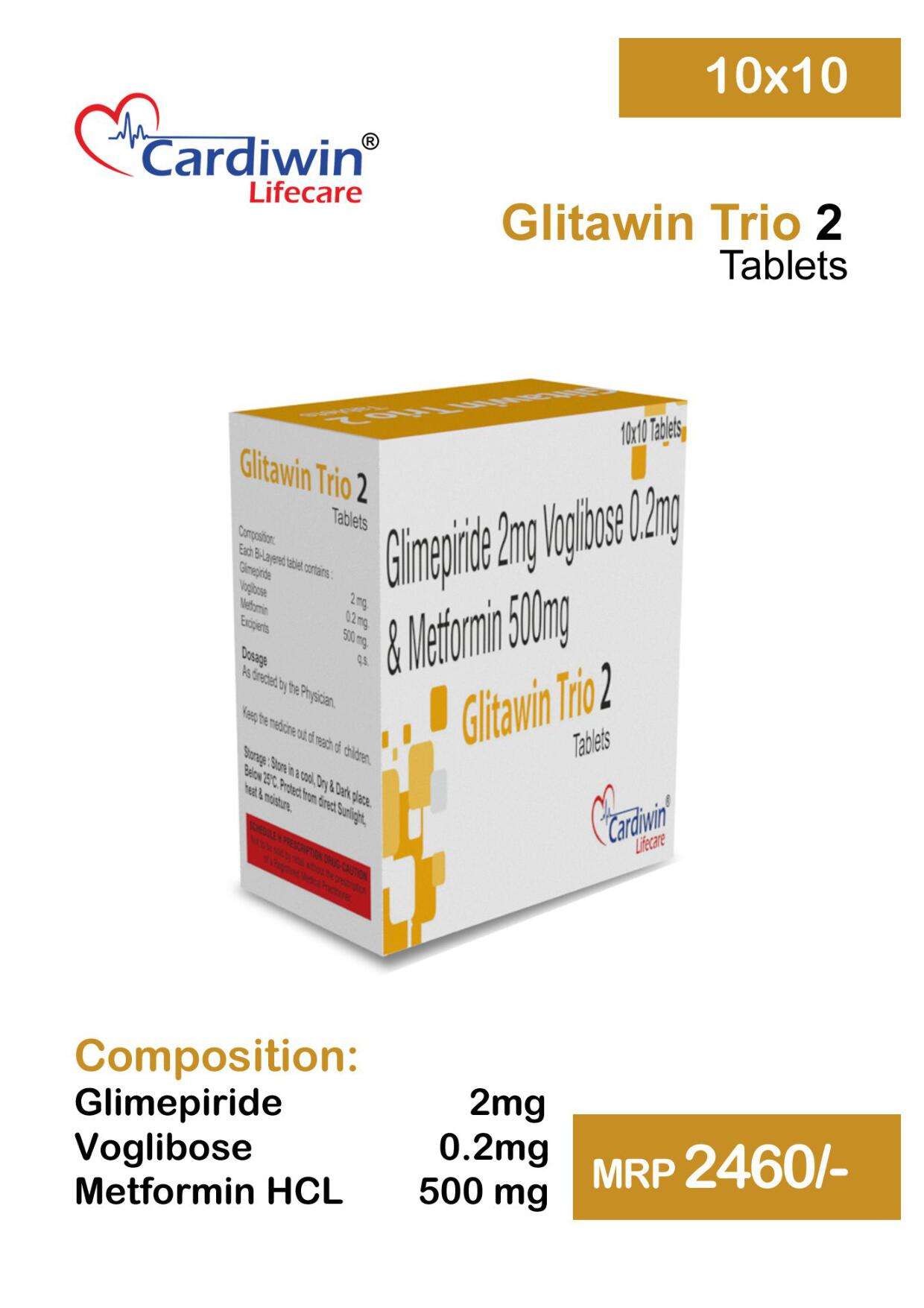 glimepiride i.p. 2mg + voglibose i.p. 0.2mg + metformin hcl i.p. 500 mg (s.r.) bi - layered tab