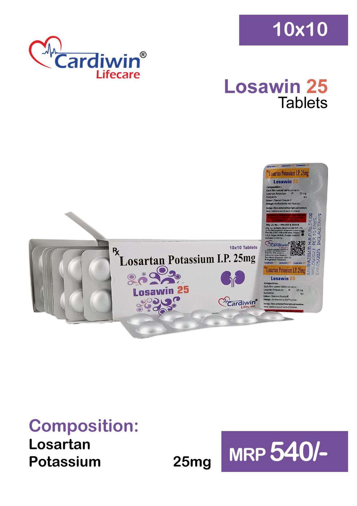 losartan potassium i.p. 25mg tablet