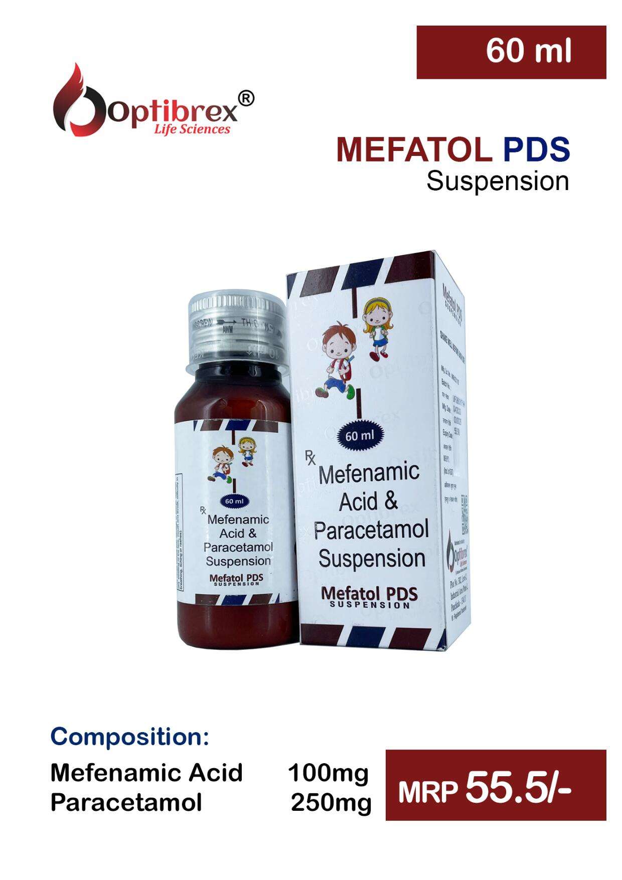 mefenamic acid 100mg. + paracetamol 250mg
