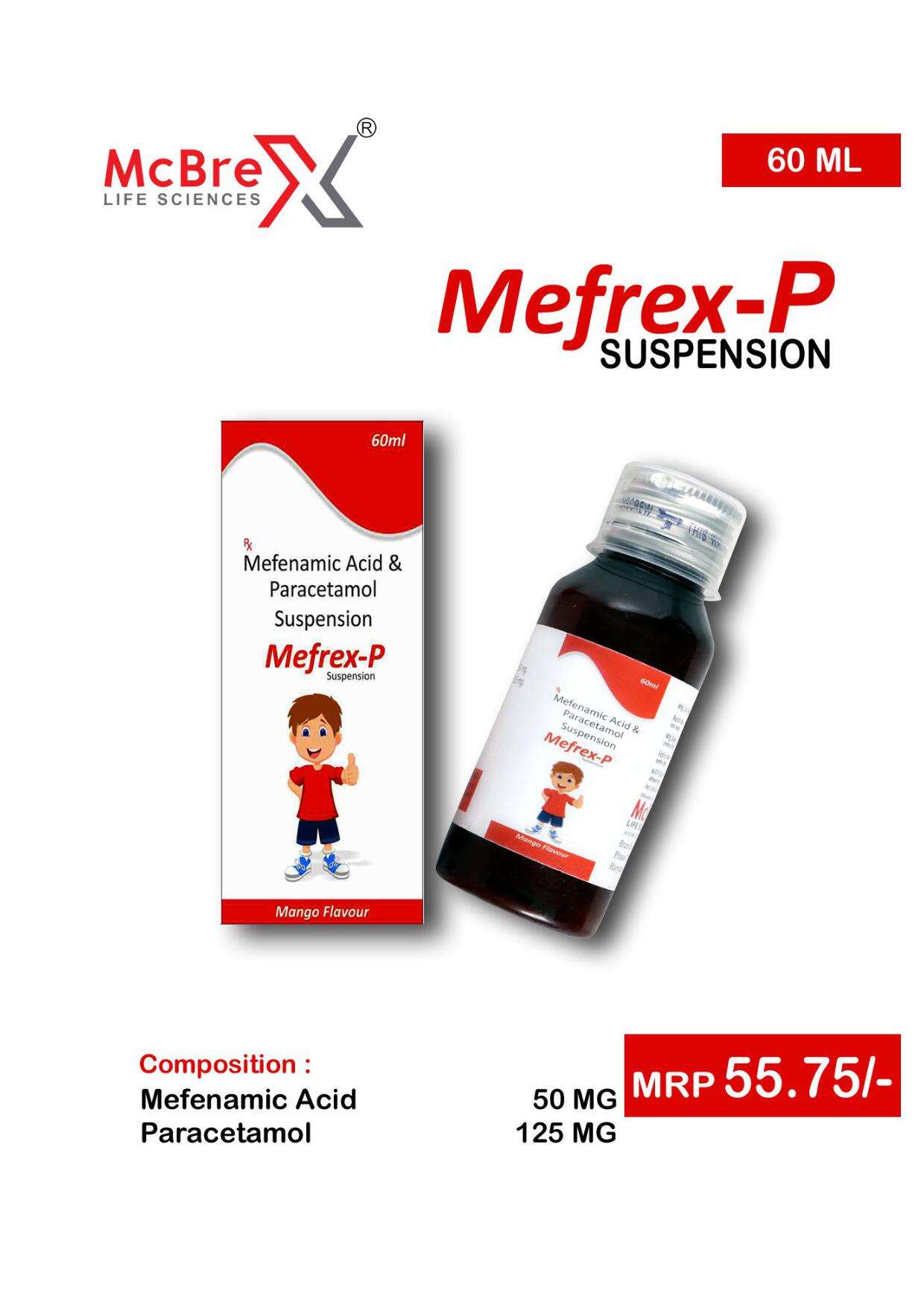 mefenamic acid 50mg. + paracetamol 125mg