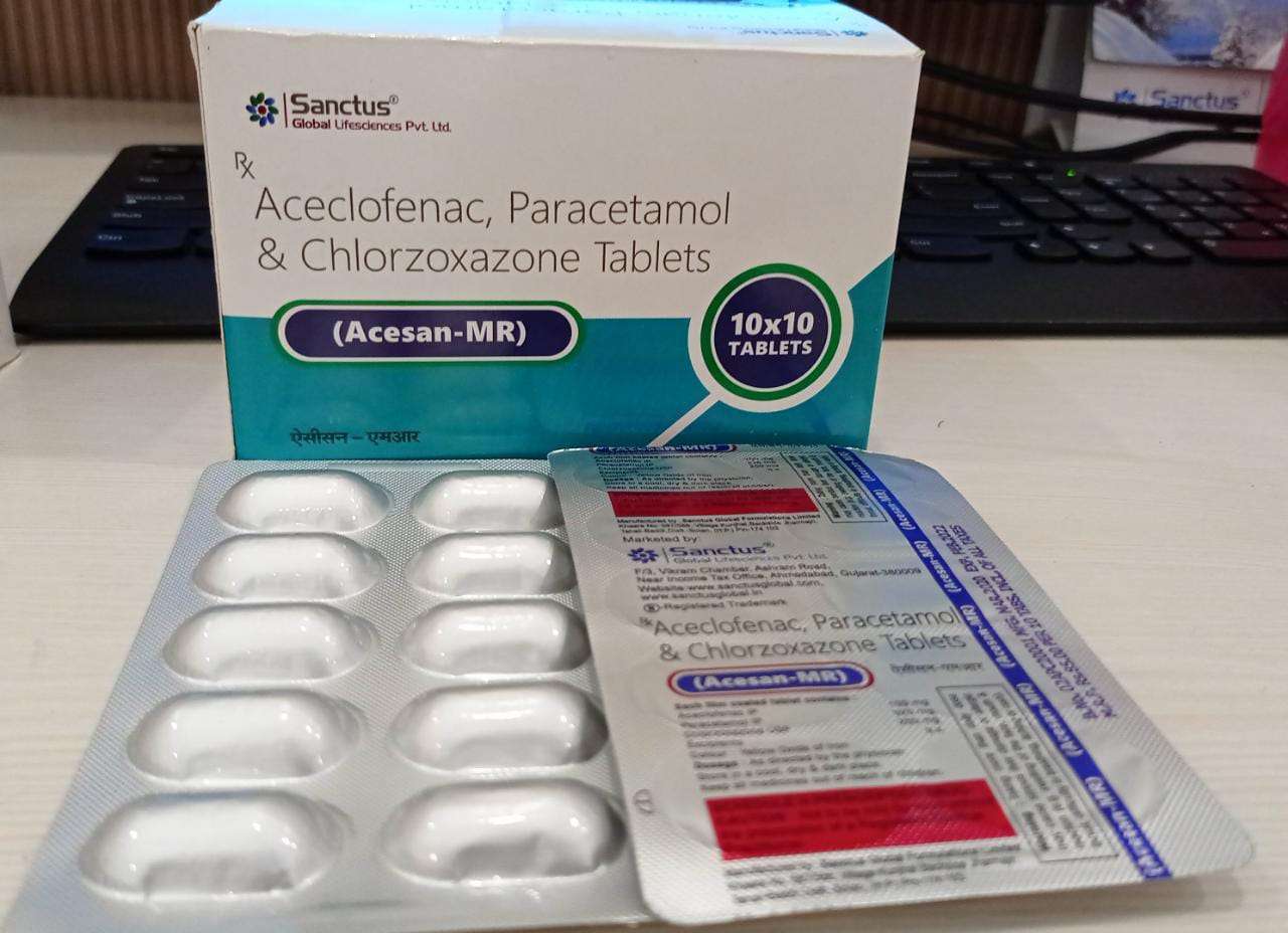 aceclofenac 100mg , paracetamol 325mg + chlorzoxazone 250mg