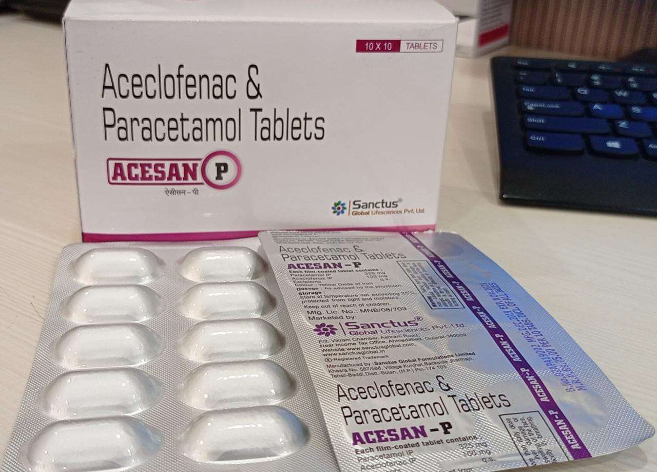 aceclofenac i.p 100mg+ paracetamol  325mg i.p