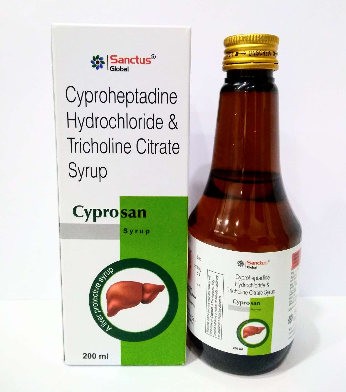 cyproheptadine 2mg+ tricholine 275mg (per 5 ml)