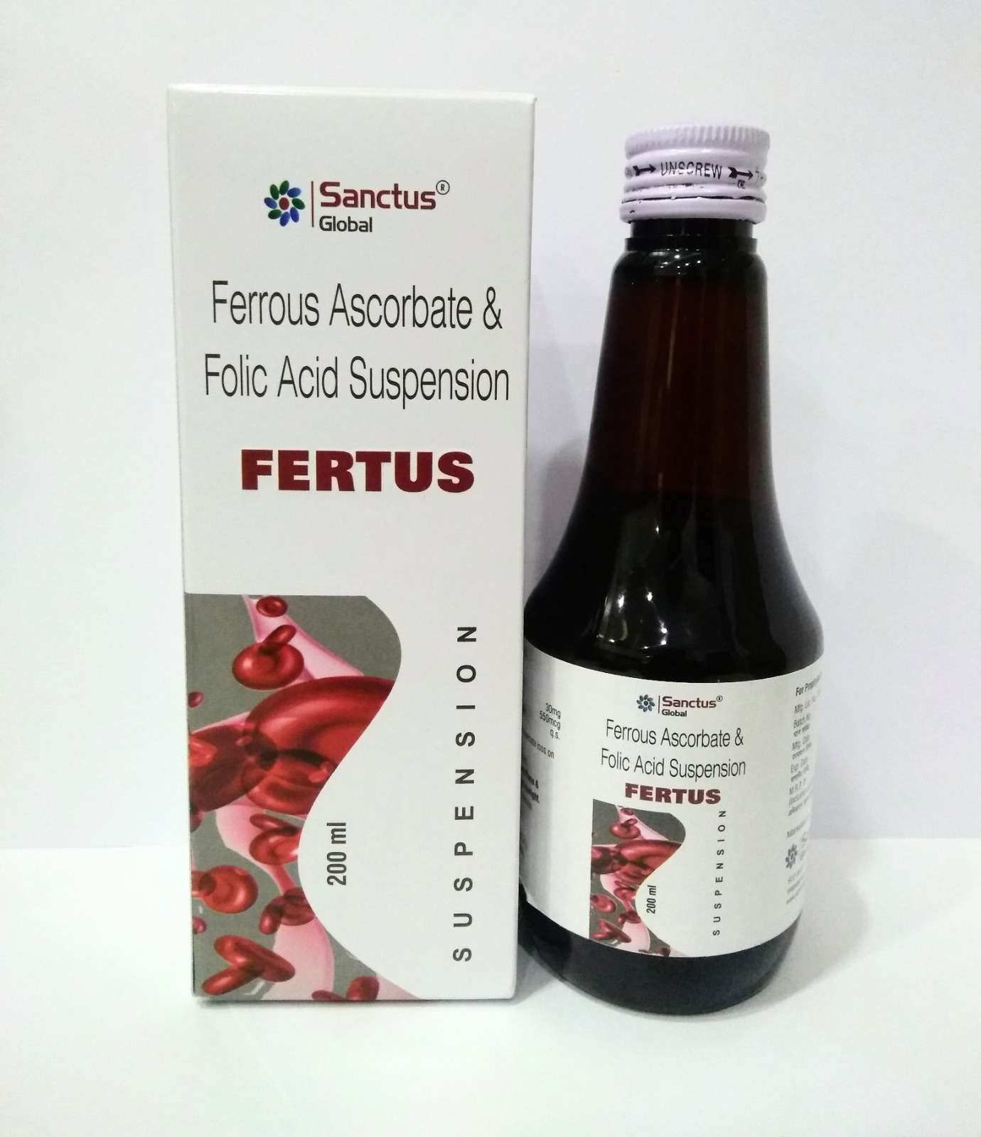 ferrous ascorbate 30mg + folic acid 550mcg (per 5 ml)