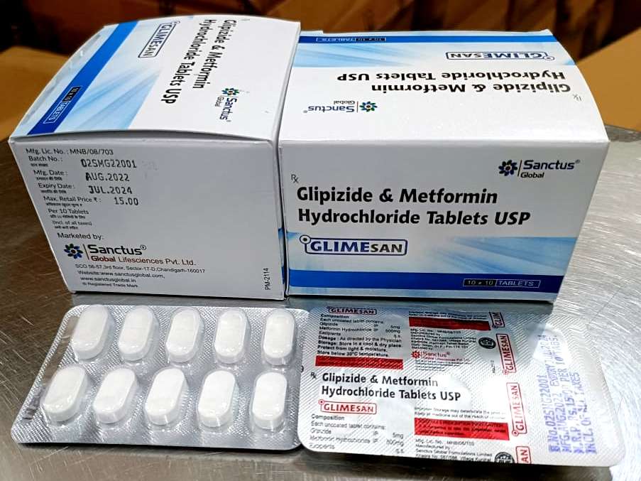 glipizide 5mg and metformin hydrocloride 500mg tablets