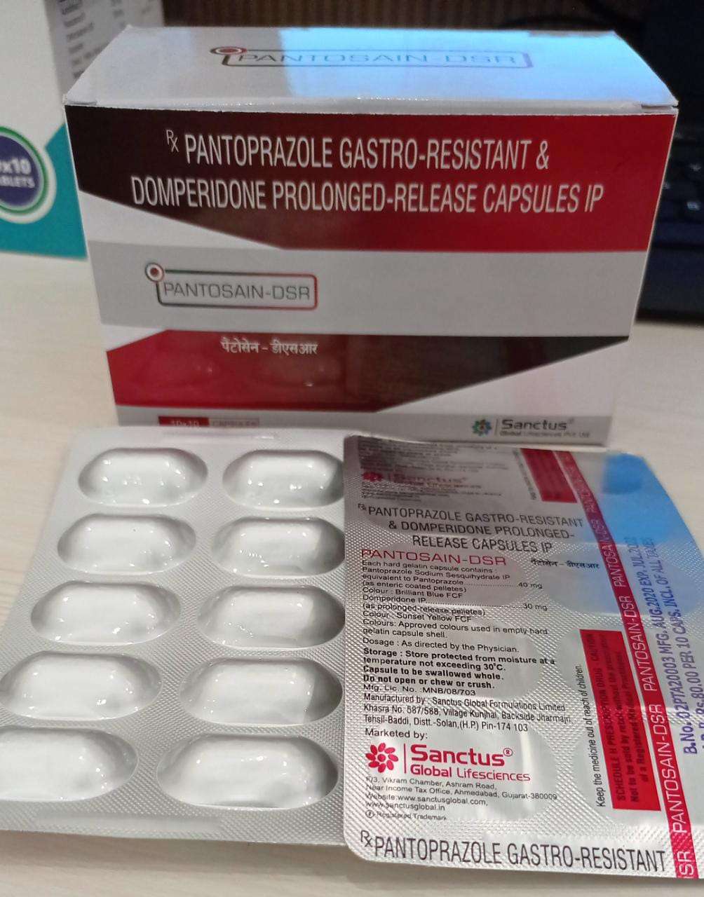 pantaprazole  40mg + domperidone 30mg sr