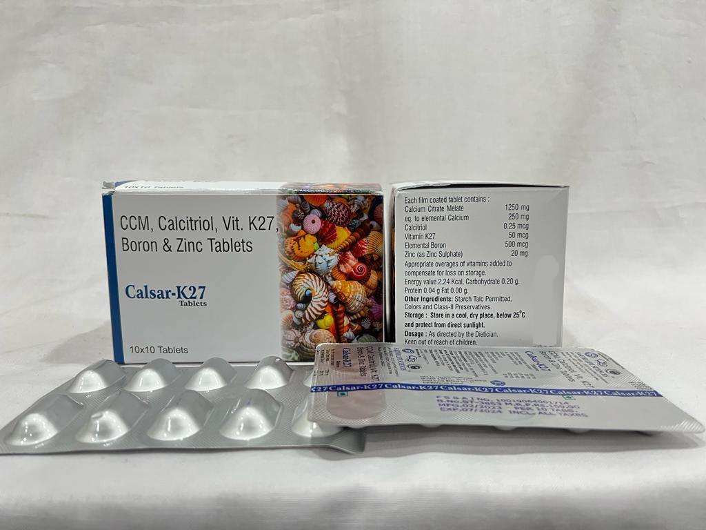 calcium citrate melate 1250 mg+ calcitriol 0.25mcg + vit. k27 50 mcg + elemental boron 500 mcg+ zinc 20mg.