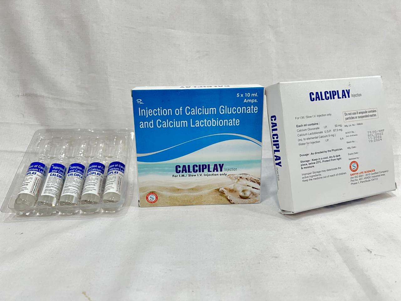 calcium gluconate 50mg. + calcium lactobionate u.s.p  87.5mg+ water for
injection i.p
