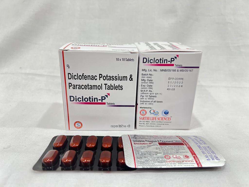 diclofenac potassium 50mg  +
paracetamol 325mg