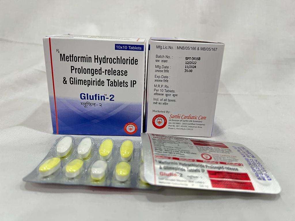 glimpepride 2mg + metformin 500mg
(as s.r) bilayered tablets