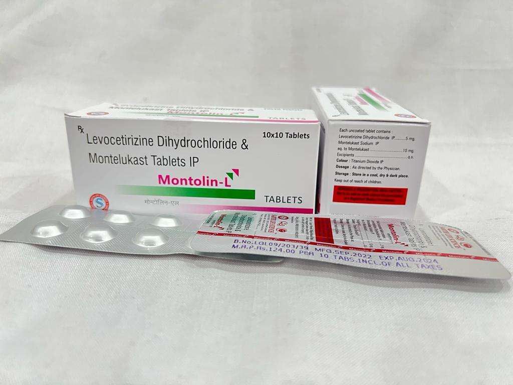 montelukast sodium 10mg +
levocetirizine hydrochloride 5 mg