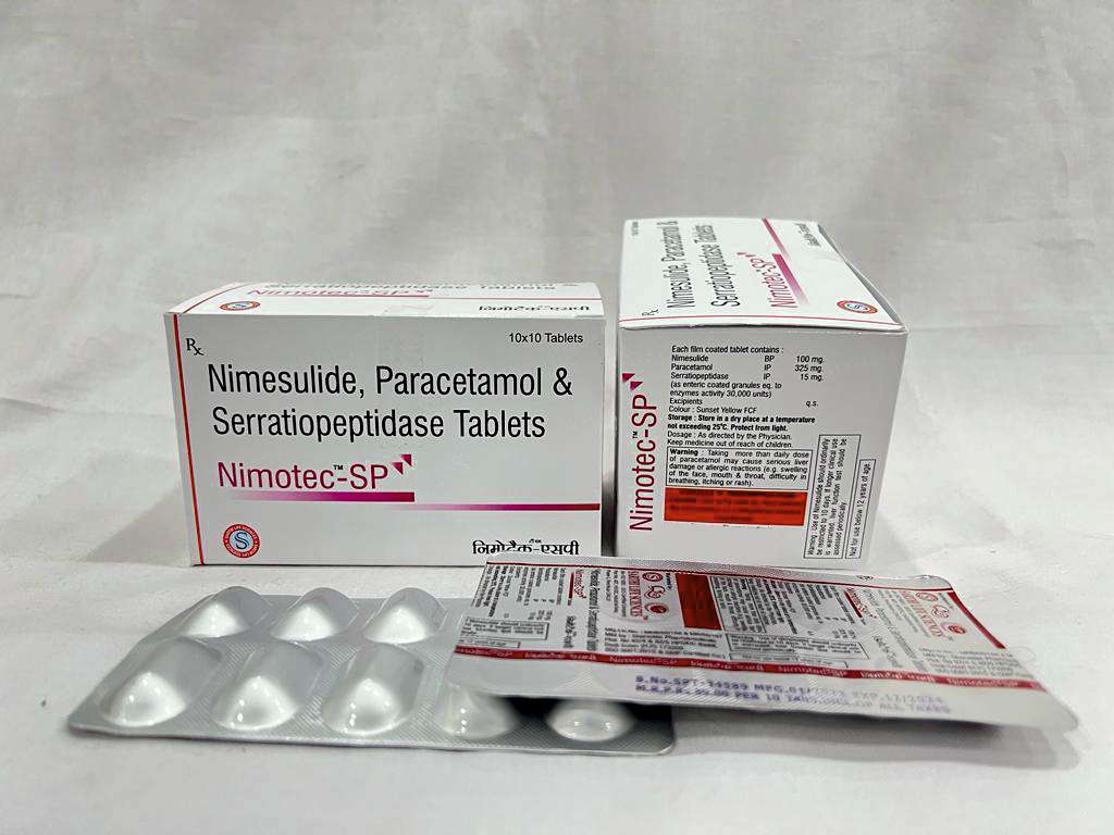 nimesulide 100 mg + paracetamol 325 mg + serratiopeptidase 15mg tablets