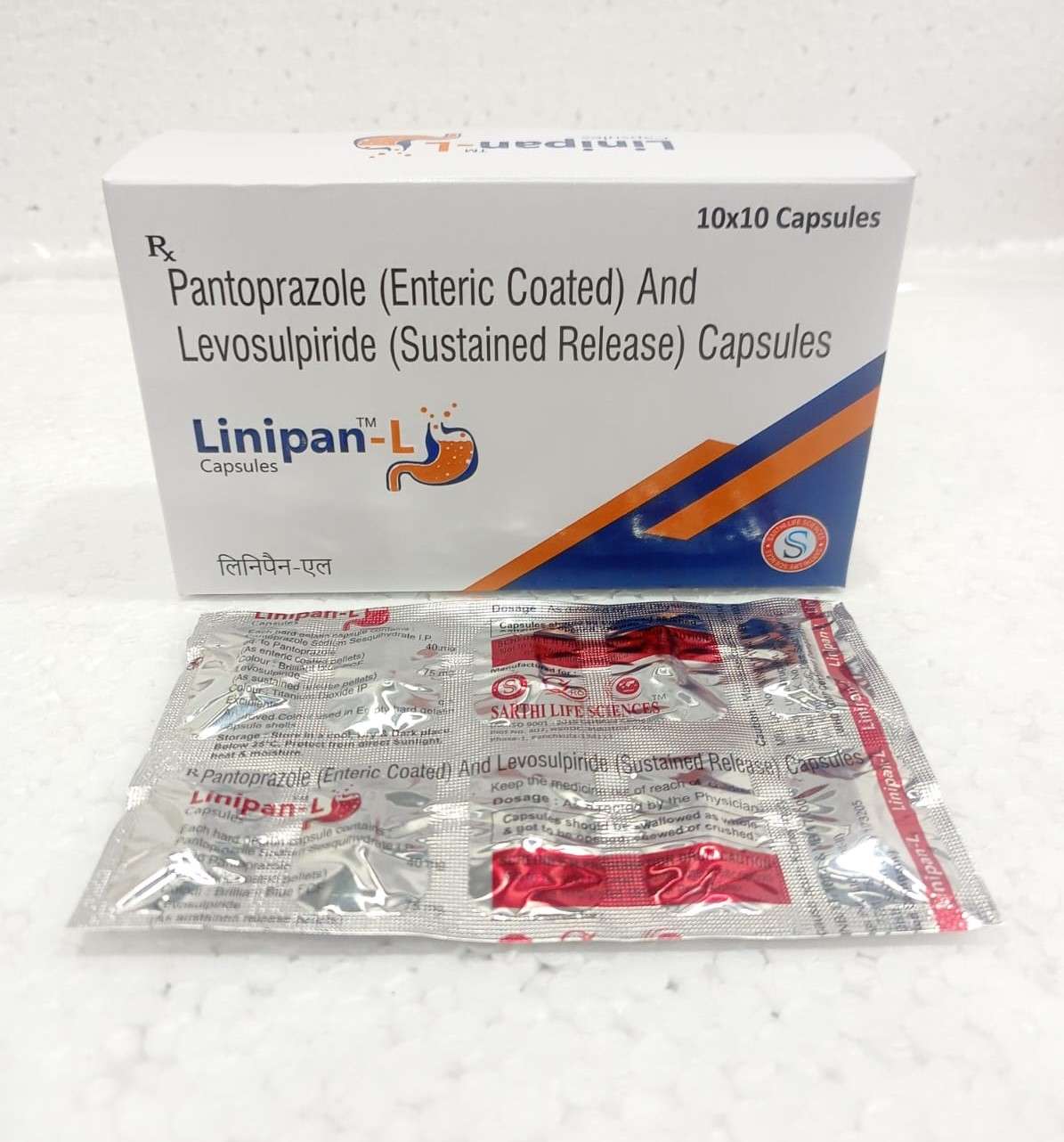 pantoprazole 40mg + levosulpride 75
mg sustained release capsules