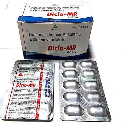 diclofenac potassium 50mg, paracetamol 325mg , chlorzoxazone  tablets
