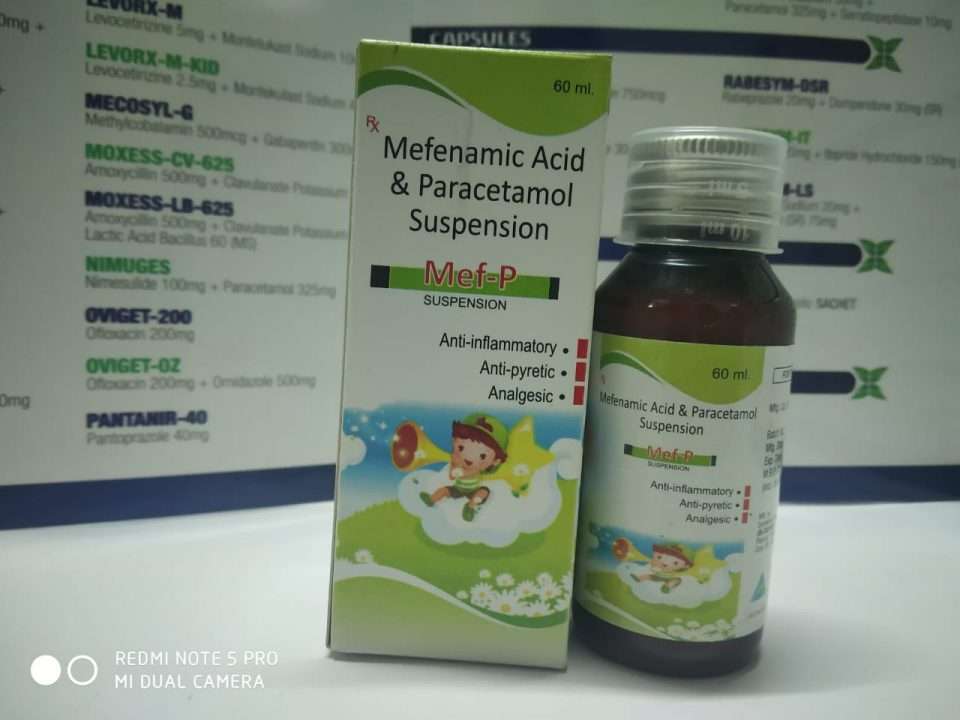 mefenamic 50mg  , paracetamol  125mg.