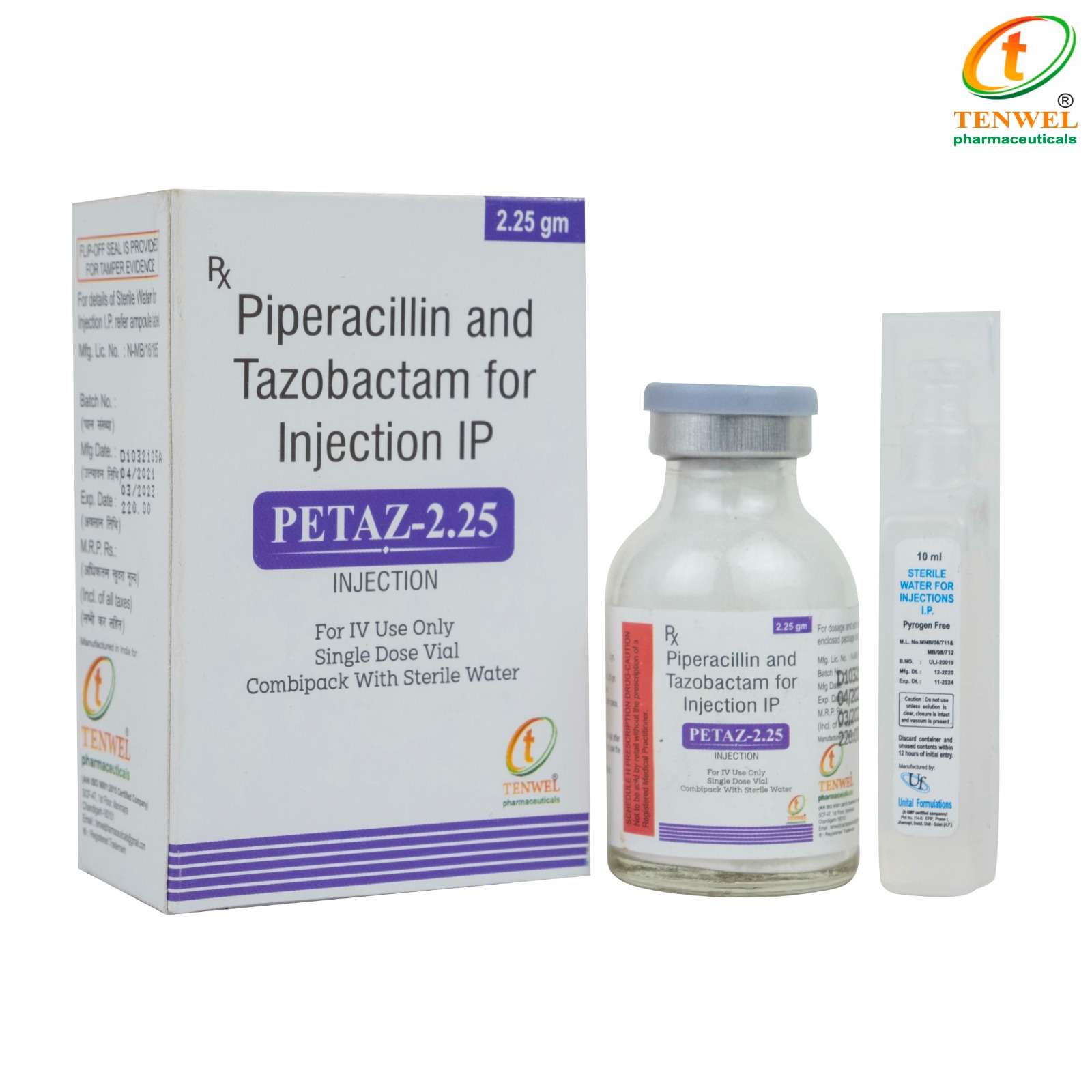 piperacillin + tazobactum 2.25gminjection