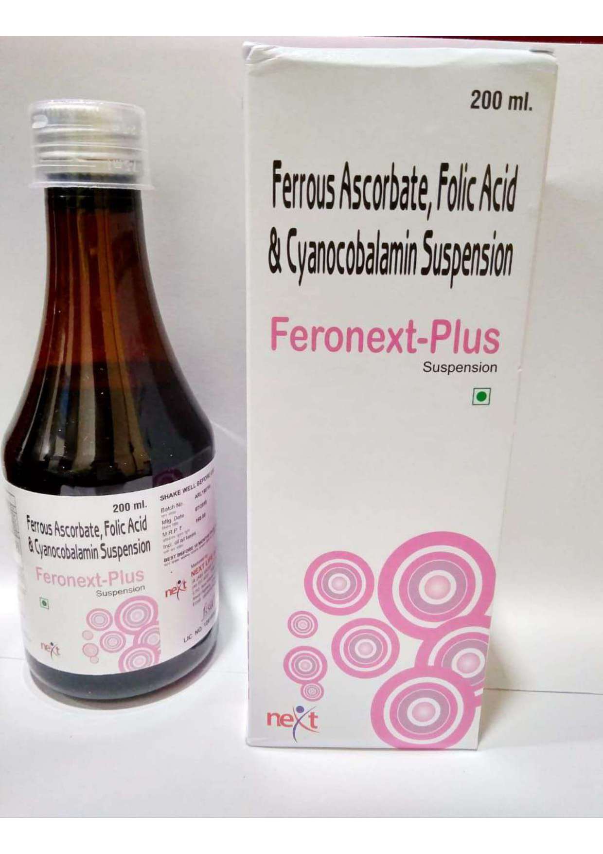 ferrous ascorbate + folic acid + cyanocobalamin suspension