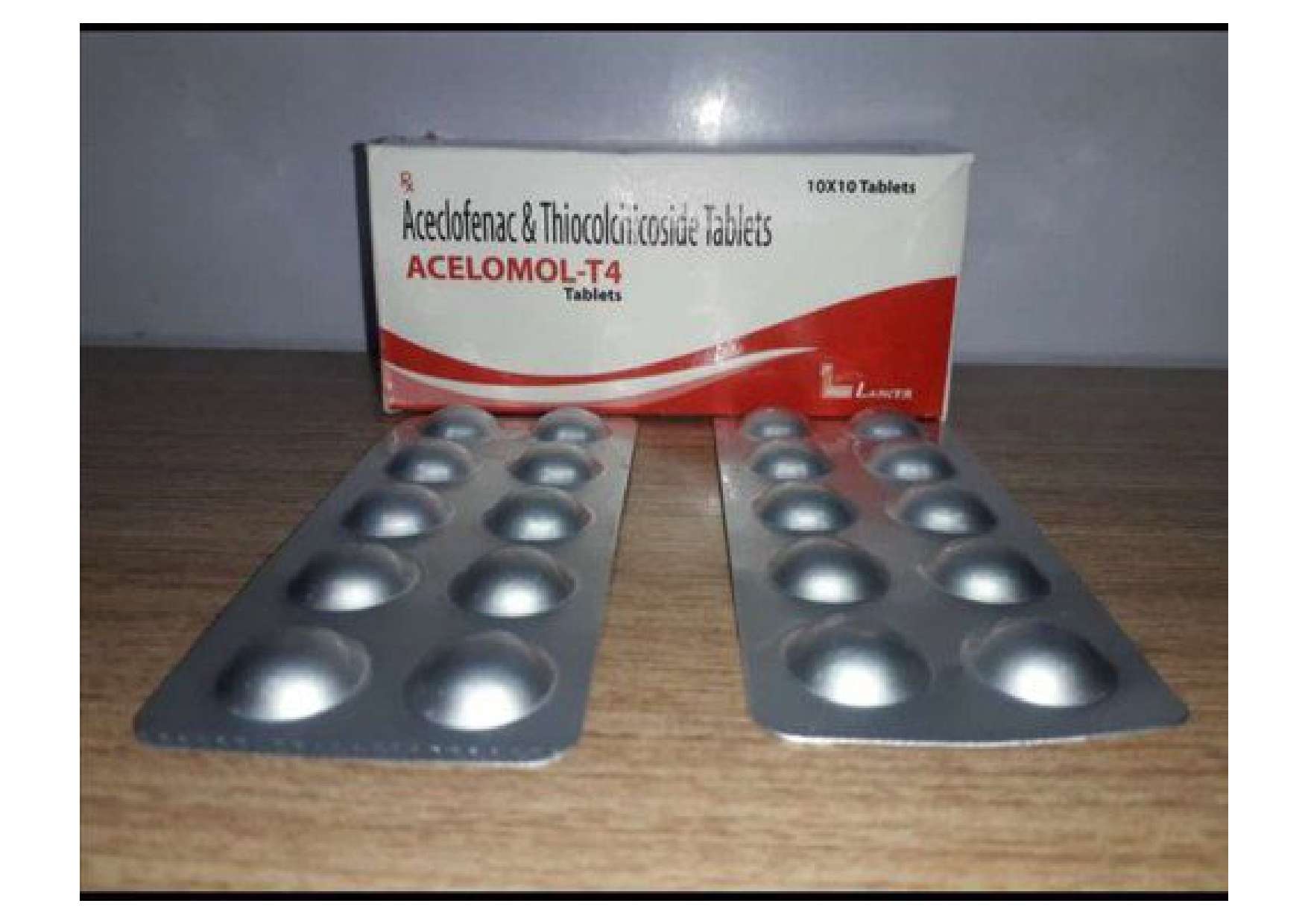 aceclofenac 100 mg+  thiocolchicoside  4mg