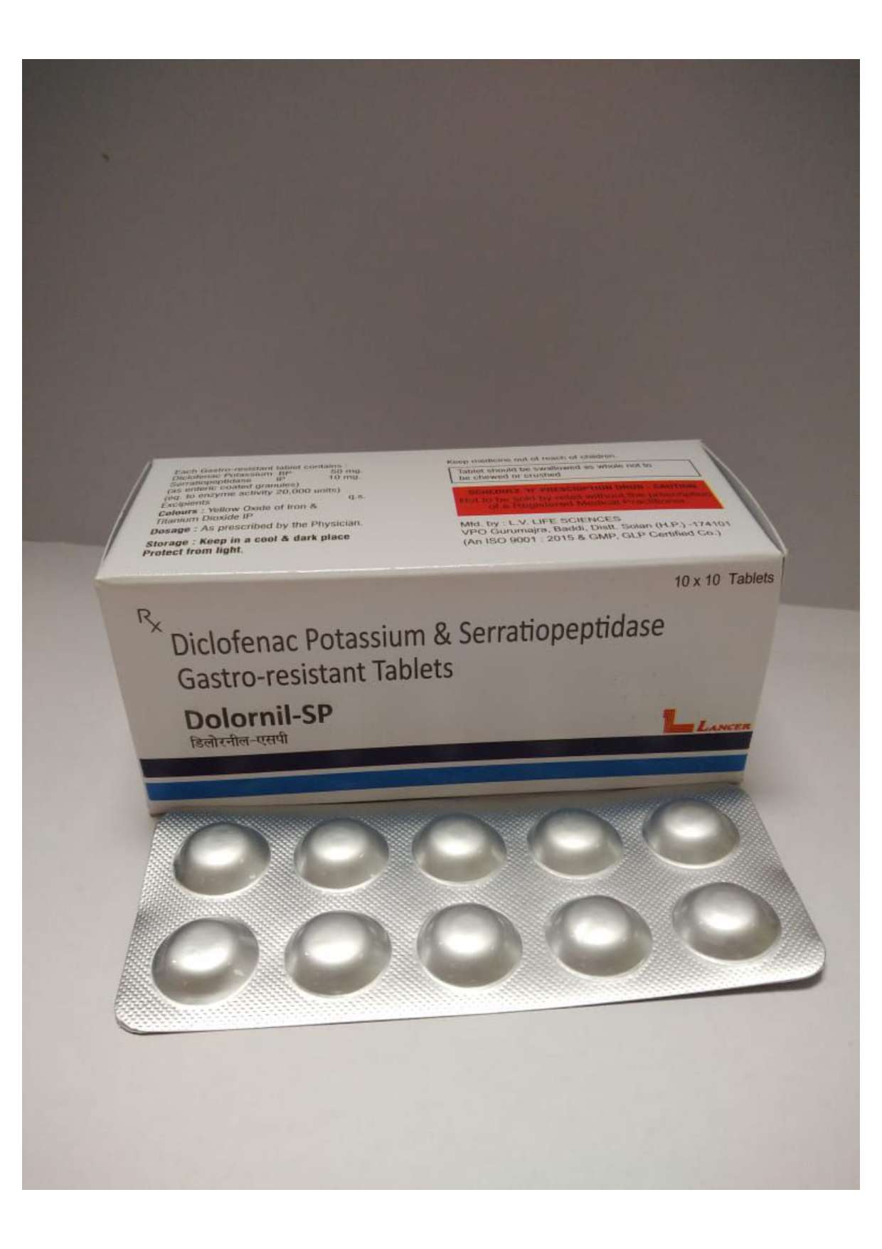 diclofenac potassium 50mg + serradatiopeptidase10mg