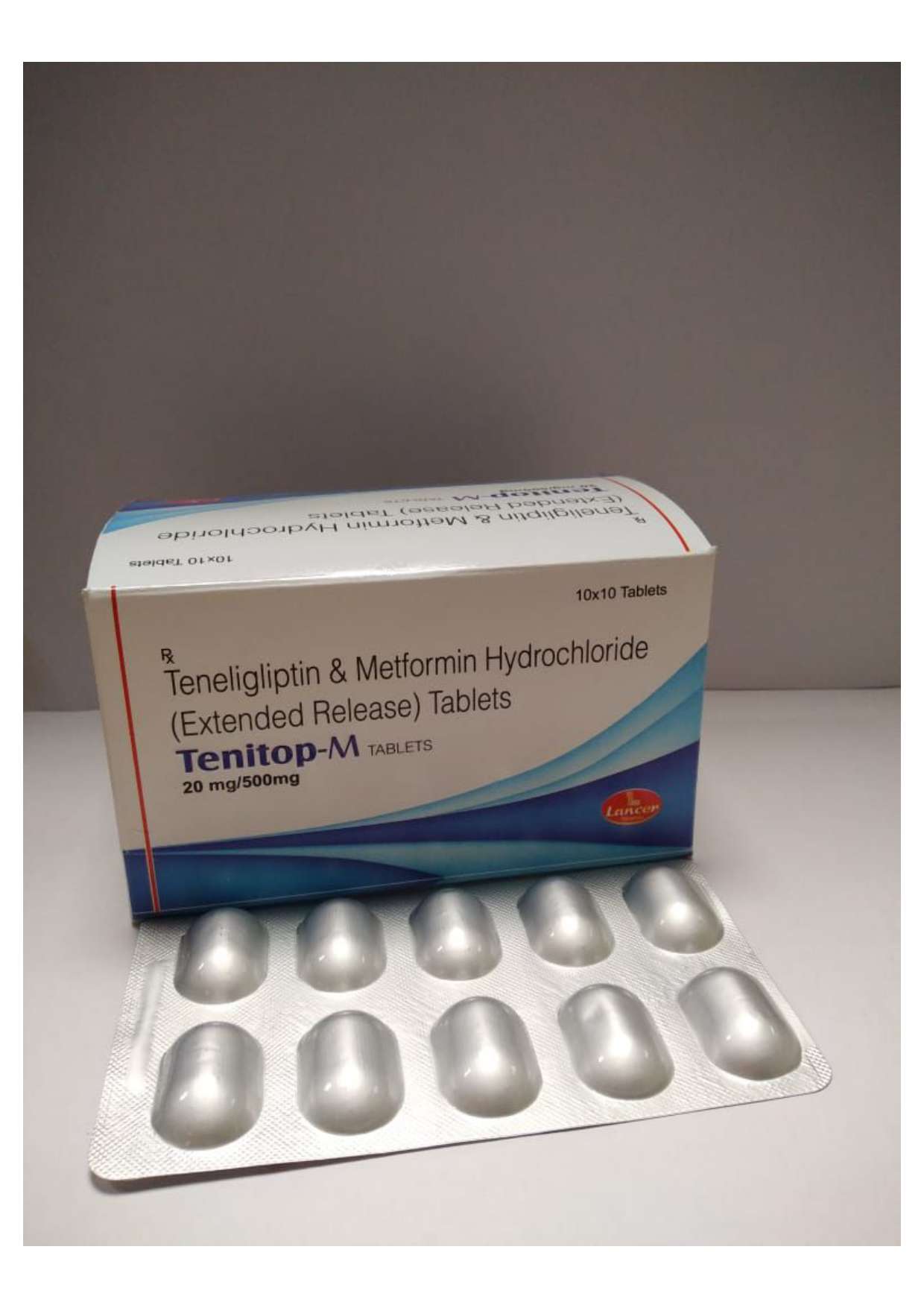 each film ucoated tablet contains: teneligliptin & metformin hydrochloride ip 500sr bilayer